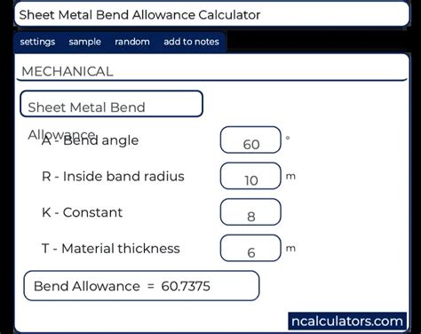 sheet metal bending calculator free